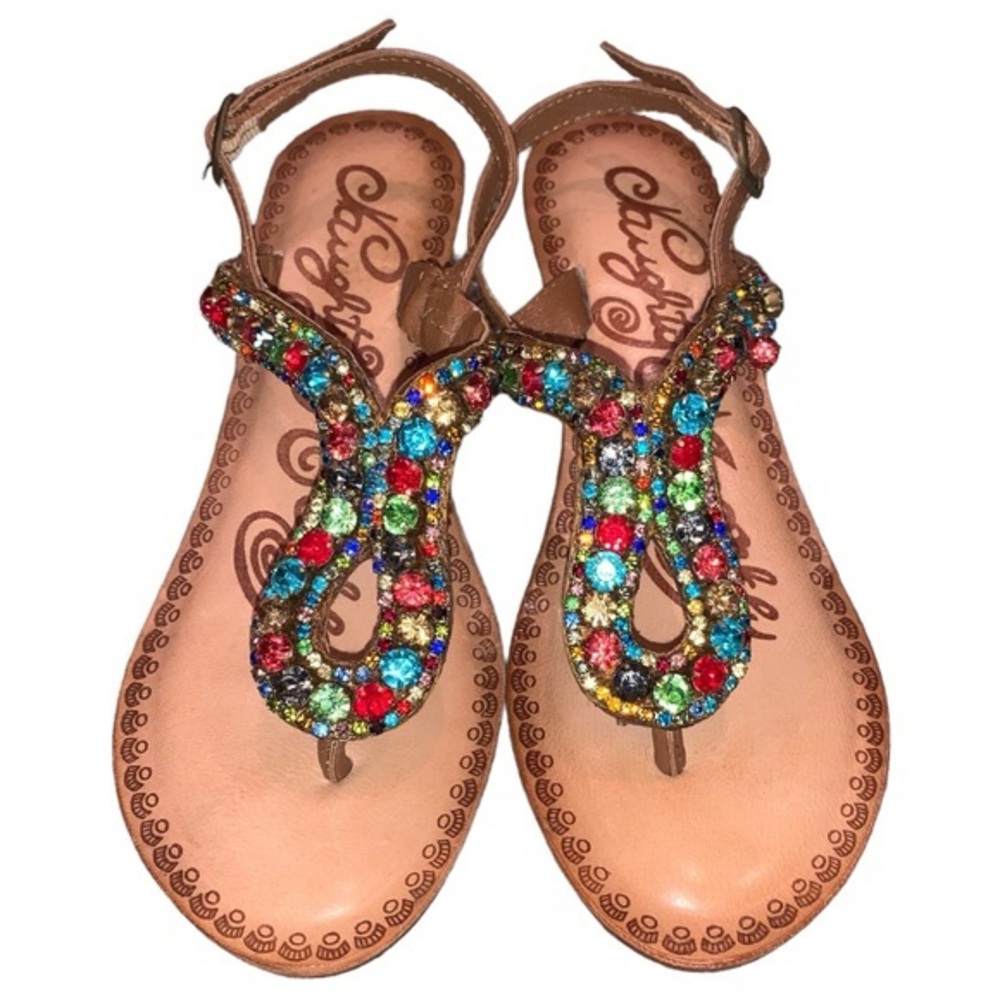 Naughty monkey rhinestone sandals
